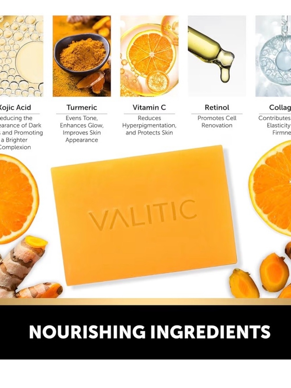 Kojic Acid + Vitamin C & Retinol Turmeric Soap Bars — Orange - Picture 7 of 9